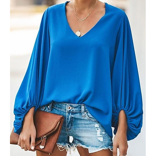 Women's Solid Colored Pleated Asymmetric Loose Blouse Daily V Neck White / Black / Blue / Red / Blushing Pink / Fuchsia / Green / Gray
Women's Solid Colored Pleated Asymmetric Loose Blouse Daily V Neck White / Black / Blue / Red / Blushing Pink / Fuchsia / Green / Gray