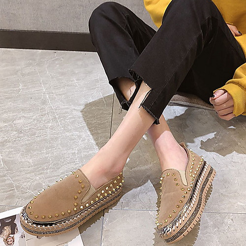 Women's Loafers & Slip-Ons Flat Heel Round Toe Suede Spring & Summer Khaki / Black
Women's Loafers & Slip-Ons Flat Heel Round Toe Suede Spring & Summer Khaki / Black