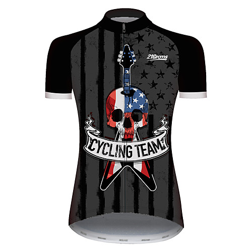 21Grams Women's Short Sleeve Cycling Jersey Black / White Skull American / USA National Flag Bike Jersey Top Mountain Bike MTB Road Bike Cycling UV Resistant Breathable Quick Dry Sports Clothing
21Grams Women's Short Sleeve Cycling Jersey Black / White Skull American / USA National Flag Bike Jersey Top Mountain Bike MTB Road Bike Cycling UV Resistant Breathable Quick Dry Sports Clothing