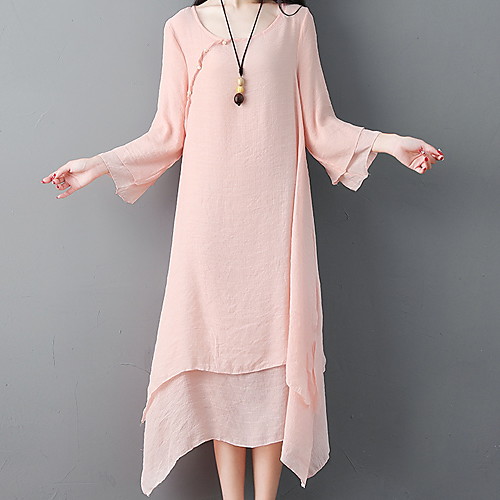 Women's Sheath Dress - Long Sleeve Solid Color Summer Elegant Slim 2020 White Red Blushing Pink S M L XL XXL XXXL
Women's Sheath Dress - Long Sleeve Solid Color Summer Elegant Slim 2020 White Red Blushing Pink S M L XL XXL XXXL