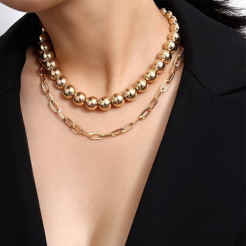 Women's Necklace Layered Necklace Stacking Stackable Lucky Statement Classic Vintage Trendy Chrome Gold 48 cm Necklace Jewelry 1pc For Masquerade Prom Street Birthday Party Festival
Women's Necklace Layered Necklace Stacking Stackable Lucky Statement Classic Vintage Trendy Chrome Gold 48 cm Necklace Jewelry 1pc For Masquerade Prom Street Birthday Party Festival