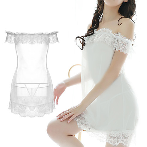 Women's Lace / Mesh Suits Nightwear Solid Colored White Black One-Size
Women's Lace / Mesh Suits Nightwear Solid Colored White Black One-Size