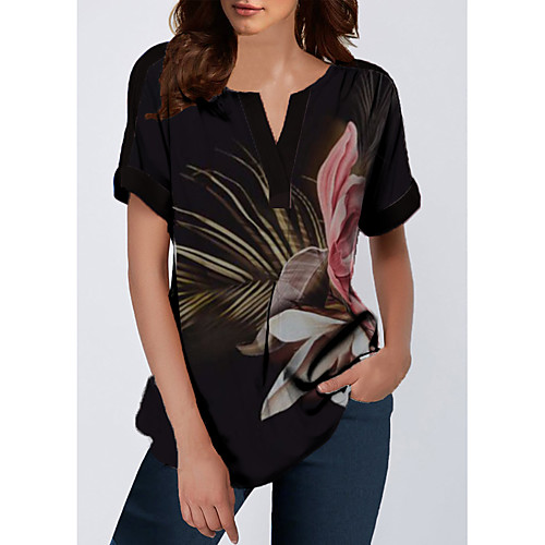 Women's Daily Chic & Modern / Casual / Daily / Fashion Blouse - Floral Print V Neck Black
Women's Daily Chic & Modern / Casual / Daily / Fashion Blouse - Floral Print V Neck Black