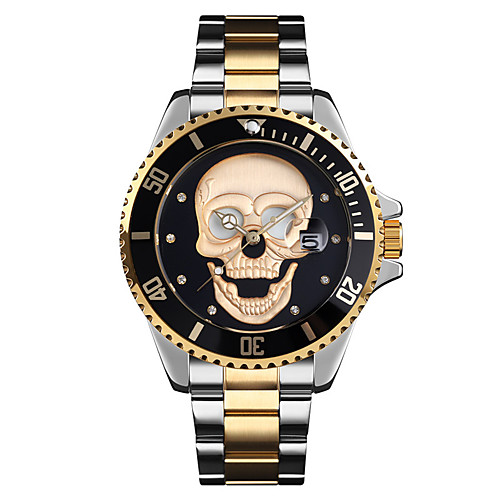 Men's Steel Band Watches Quartz Stylish Stainless Steel Silver / Gold 30 m Water Resistant / Waterproof Noctilucent Cool Analog Skull Halloween - Red Blue Black One Year Battery Life
Men's Steel Band Watches Quartz Stylish Stainless Steel Silver / Gold 30 m Water Resistant / Waterproof Noctilucent Cool Analog Skull Halloween - Red Blue Black One Year Battery Life