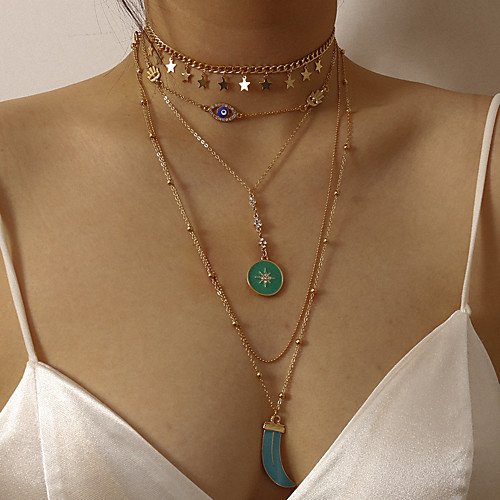 Women's Pendant Necklace Statement Necklace Necklace Stacking Stackable Star Statement Vintage Punk Copper Chrome Gold 33 cm Necklace Jewelry 3pcs For Masquerade Street Beach Festival / Long Necklace
Women's Pendant Necklace Statement Necklace Necklace Stacking Stackable Star Statement Vintage Punk Copper Chrome Gold 33 cm Necklace Jewelry 3pcs For Masquerade Street Beach Festival / Long Necklace