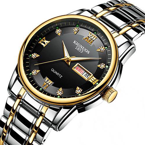 KINGNUOS Men's Steel Band Watches Quartz Stylish Stainless Steel Silver / Gold 30 m Water Resistant / Waterproof Calendar / date / day Noctilucent Analog Casual - BlackGloden WhiteGold Silver Two
KINGNUOS Men's Steel Band Watches Quartz Stylish Stainless Steel Silver / Gold 30 m Water Resistant / Waterproof Calendar / date / day Noctilucent Analog Casual - BlackGloden WhiteGold Silver Two