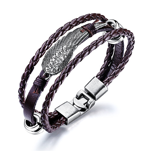 Men's Bracelet Bangles Wrap Bracelet Leather Bracelet Braided Wings Stylish Punk European Trendy Rock Leather Bracelet Jewelry Brown / Black For Anniversary Sport Formal Date Festival / Loom Bracelet
Men's Bracelet Bangles Wrap Bracelet Leather Bracelet Braided Wings Stylish Punk European Trendy Rock Leather Bracelet Jewelry Brown / Black For Anniversary Sport Formal Date Festival / Loom Bracelet