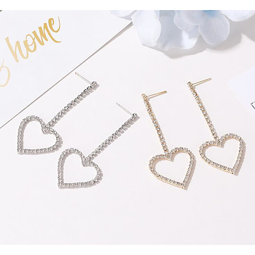Women's Drop Earrings Geometrical Sweet Heart Stylish Simple Romantic Earrings Jewelry Gold / Silver For Anniversary Gift Engagement Date Street 1 Pair
Women's Drop Earrings Geometrical Sweet Heart Stylish Simple Romantic Earrings Jewelry Gold / Silver For Anniversary Gift Engagement Date Street 1 Pair
