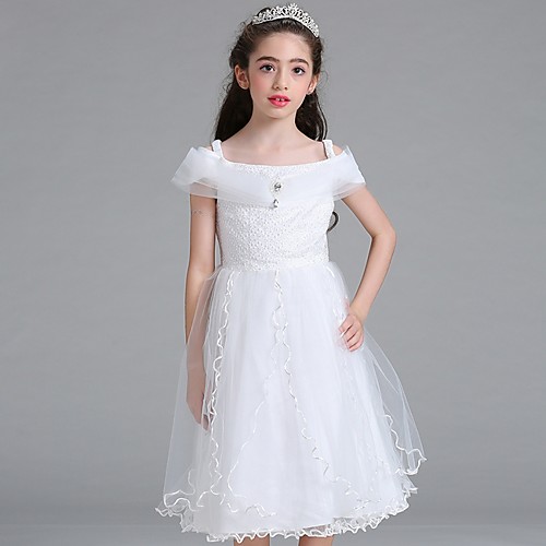 Sheath / Column Bateau Tea Length Lace / Tulle Junior Bridesmaid Dress with Bow(s) / Ruffles
Sheath / Column Bateau Tea Length Lace / Tulle Junior Bridesmaid Dress with Bow(s) / Ruffles