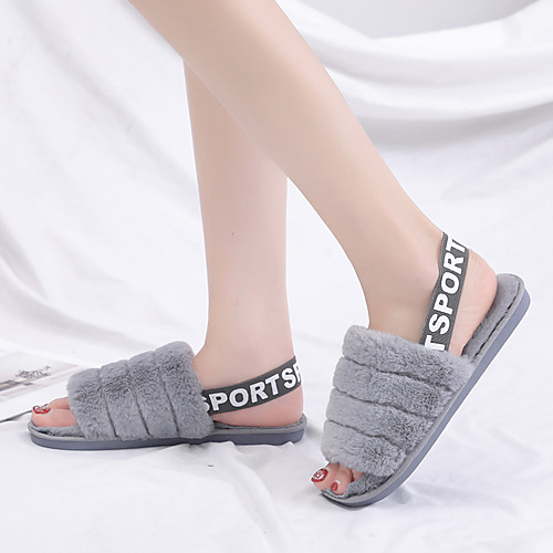 Women's Slippers & Flip-Flops 2020 Flat Heel Open Toe Faux Fur Casual / Minimalism Walking Shoes Fall & Winter Pink / Black / Gray
Women's Slippers & Flip-Flops 2020 Flat Heel Open Toe Faux Fur Casual / Minimalism Walking Shoes Fall & Winter Pink / Black / Gray