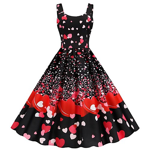 Women's Sheath Dress - Sleeveless Print Patchwork Print Vintage Style Daily Belt Not Included Slim White Red S M L XL XXL
Women's Sheath Dress - Sleeveless Print Patchwork Print Vintage Style Daily Belt Not Included Slim White Red S M L XL XXL