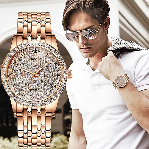 Men's Steel Band Watches Quartz Stylish Stainless Steel Silver / Gold 30 m New Design Large Dial Analog Elegant Minimalist - WhiteGold Gold Silver One Year Battery Life
Men's Steel Band Watches Quartz Stylish Stainless Steel Silver / Gold 30 m New Design Large Dial Analog Elegant Minimalist - WhiteGold Gold Silver One Year Battery Life