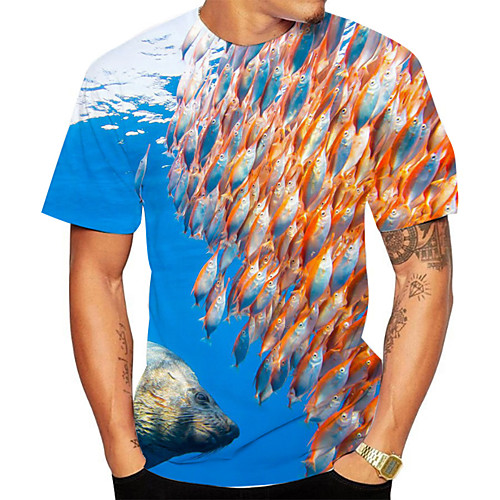 Men's Plus Size 3D Scenery Print T-shirt Basic Daily Going out Round Neck Blue / Short Sleeve / Animal
Men's Plus Size 3D Scenery Print T-shirt Basic Daily Going out Round Neck Blue / Short Sleeve / Animal