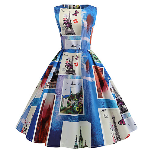 Women's A Line Dress - Sleeveless Print Patchwork Print Spring & Summer Basic Street chic Party Daily Belt Not Included Blue S M L XL XXL / Cotton
Women's A Line Dress - Sleeveless Print Patchwork Print Spring & Summer Basic Street chic Party Daily Belt Not Included Blue S M L XL XXL / Cotton