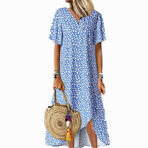 Women's A Line Dress - Short Sleeves Floral Summer Street chic 2020 Blue Brown M L XL XXL XXXL
Women's A Line Dress - Short Sleeves Floral Summer Street chic 2020 Blue Brown M L XL XXL XXXL