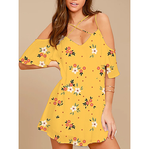 Women's Sheath Dress - Half Sleeve Floral Backless Summer V Neck Elegant Daily 2020 Yellow M L XL XXL XXXL / Satin
Women's Sheath Dress - Half Sleeve Floral Backless Summer V Neck Elegant Daily 2020 Yellow M L XL XXL XXXL / Satin