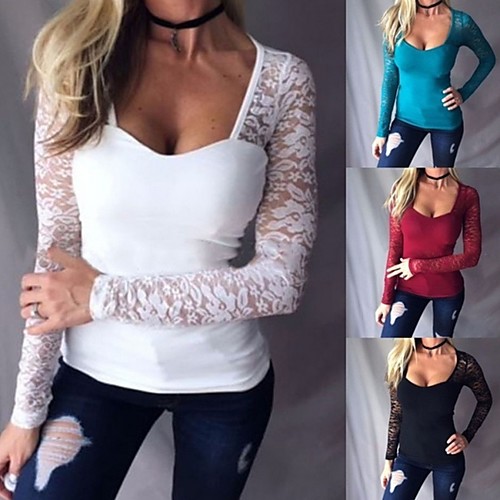 Women's Solid Colored T-shirt Daily Square Neck White / Black / Blue / Red
Women's Solid Colored T-shirt Daily Square Neck White / Black / Blue / Red