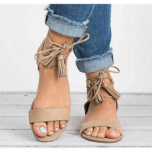Women's Sandals Flat Sandal Summer Flat Heel Open Toe Daily PU Black / Khaki
Women's Sandals Flat Sandal Summer Flat Heel Open Toe Daily PU Black / Khaki