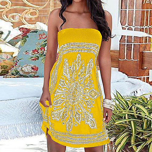 Women's Asymmetrical Sundress Dress - Sleeveless Floral Summer Fall Strapless Casual Daily Off Shoulder White Blue Purple Yellow Green Gray S M L XL
Women's Asymmetrical Sundress Dress - Sleeveless Floral Summer Fall Strapless Casual Daily Off Shoulder White Blue Purple Yellow Green Gray S M L XL
