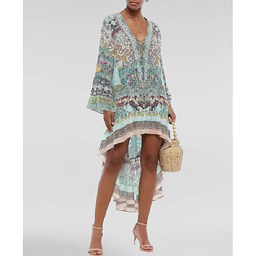 Women's Asymmetrical Shift Dress - Long Sleeve Floral Print Drawstring Summer V Neck Boho Loose 2020 Purple Green S M L XL XXL XXXL XXXXL
Women's Asymmetrical Shift Dress - Long Sleeve Floral Print Drawstring Summer V Neck Boho Loose 2020 Purple Green S M L XL XXL XXXL XXXXL