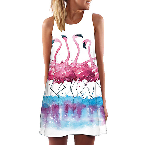 Women's Flamingos Shift Dress - Sleeveless Geometric Color Block Animal Summer Casual Party Going out 2020 Red Blushing Pink Fuchsia Orange S M L XL XXL
Women's Flamingos Shift Dress - Sleeveless Geometric Color Block Animal Summer Casual Party Going out 2020 Red Blushing Pink Fuchsia Orange S M L XL XXL
