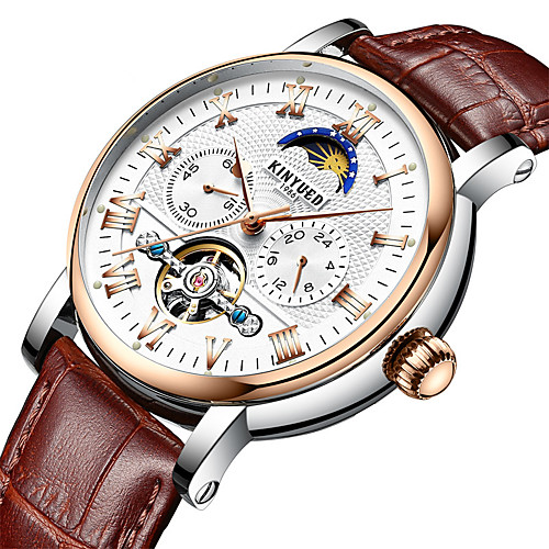 Men's Mechanical Watch Automatic self-winding Modern Style Genuine Leather Black / Brown 30 m Calendar / date / day Three Time Zones Moon Phase Analog Casual - BlackGloden Black Brown One Year
Men's Mechanical Watch Automatic self-winding Modern Style Genuine Leather Black / Brown 30 m Calendar / date / day Three Time Zones Moon Phase Analog Casual - BlackGloden Black Brown One Year