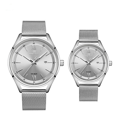 NAVIFORCE Dress Watch Minimalist Fashion Blue Silver Brown Stainless Steel Japanese Quartz Black / Silver Blue Gold Water Resistant / Waterproof Luminous Shock Resistant 30 m 1 set Analog Two Years
NAVIFORCE Dress Watch Minimalist Fashion Blue Silver Brown Stainless Steel Japanese Quartz Black / Silver Blue Gold Water Resistant / Waterproof Luminous Shock Resistant 30 m 1 set Analog Two Years