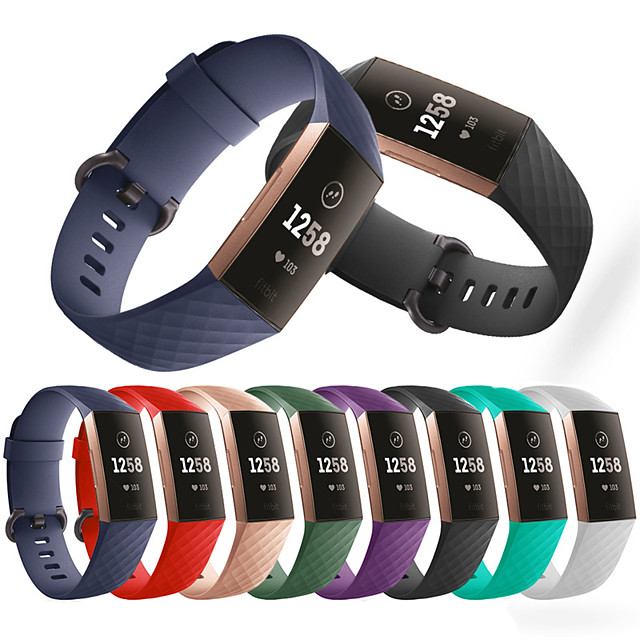 1 pcs Bracelet de montre connectée pour Fitbit Charge 3 / Charge 3 SE / Charge 4 Bracelet Sport Sili