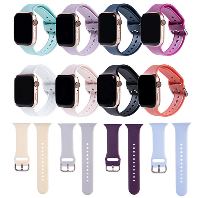 1 pcs Bracelet de montre connectée pour Apple iWatch Series 7 / SE / 6/5/4/3/2/1 Bracelet Sport Sili