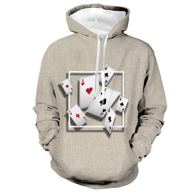 Homme Unisexe Sweat-shirt à capuche Imprimés Photos Poker Imprimer du quotidien Des sports 3D effet 