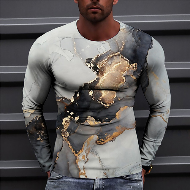 T-shirt Homme Unisexe 3D effet Bloc de couleur Abstrait Imprimés Photos Col Ras du Cou Imprimer Manc
