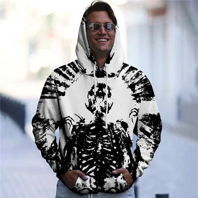 Homme Unisexe Sweat-shirt à capuche Imprimés Photos Squelette Imprimer du quotidien Des sports 3D ef