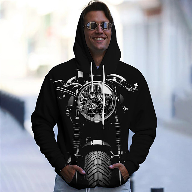Homme Unisexe Sweat-shirt à capuche Imprimés Photos Moto Imprimer du quotidien Des sports 3D effet D
