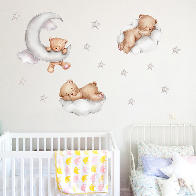 animaux dessin animé stickers muraux chambre chambre d'enfants maternelle amovible pvc décoration de