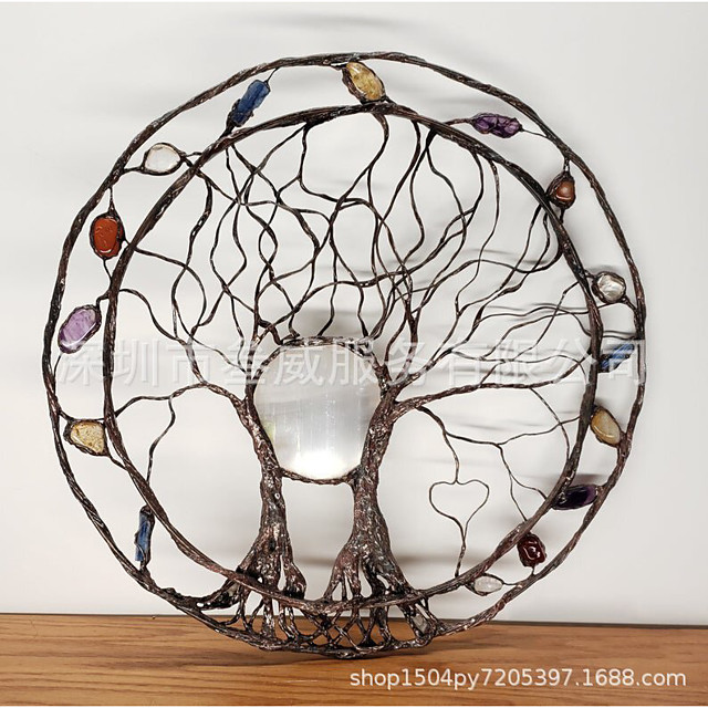 cercle de vie-décoration d'art mural d'arbre en métal miniinthebox