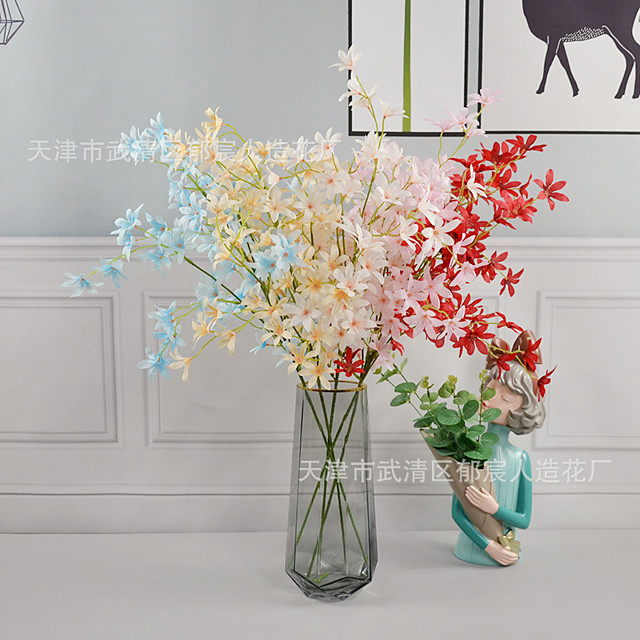 simulation fleur oncidium branche unique danse orchidée lilas mariage plafond scène mise en page sal