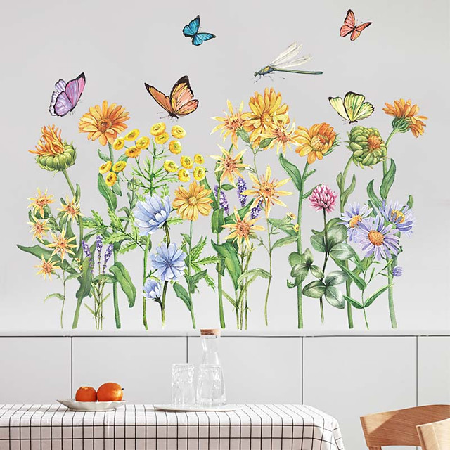 animaux floraux Plantes stickers muraux chambre salon pré-collé pvc décoration de la maison sticker 