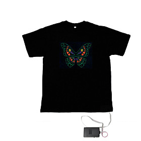 LED T-shirts Sound activated LED lights Textile Novelty 2 AAA Batteries
