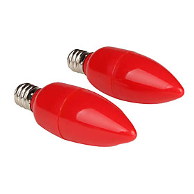 2pcs 0.5W 80-100lm E12 LED Candle Lights C35 1 LED Beads High Power LED Red 100-240V