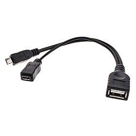 USB femmina a maschio Micro USB e Micro USB Femmina Cavo OTG per Samsung Galaxy S3 I9300 e altri