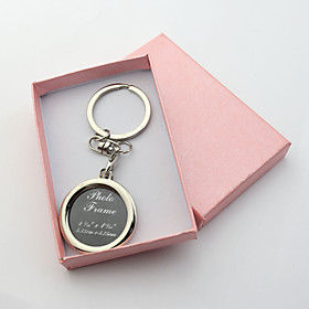 Personalized Engraved Gift Creative Round Photo Frame Keychains (set Of 6)