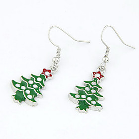 Christmas Gift Christmas Tree Green Drop Earrings