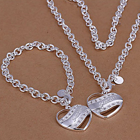 European Silver Alloy (braceletsbanglesnecklaces) Silver Jewelry Sets