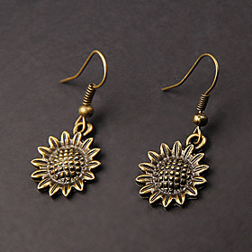 Cute Sunflower Copper Earrings(1 Pair)