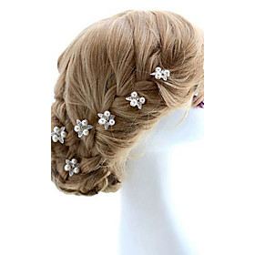 Two Pieces Alloy Wedding/special Occasion Hairpins With Imitation Pearls