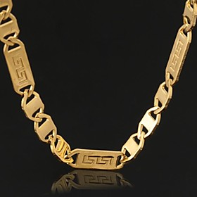 U7 High Quality Vintage 18k Chunky Gold Filled Figaro Chain Necklace For Men 5mm 22inches 55cm Jewelry Christmas Gifts