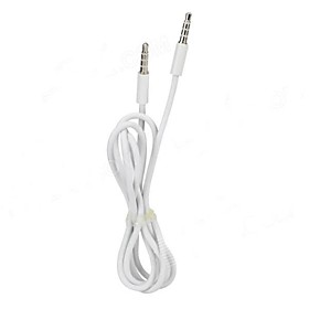 3,5 milimetros plug macho para macho Car Audio Cable - Branco (100cm)