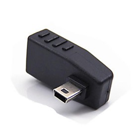 USB Type A Female to Mini USB B Male OTG 90 Angled Car Audio Adapter