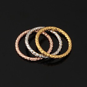 U7 New Round Triple Rings 3 Colors 18k Yellow Rose Gold Platinum Plated Band Rings For Women Promis Rings For Couples