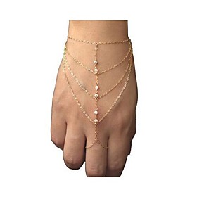 European Style Fashion Rhinestone Chain Bracelet With Ring Christmas Gifts